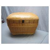 Hand-Woven Rectangular Basket With Lid