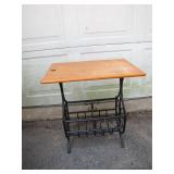 Metal and Wood Side Table with Storage