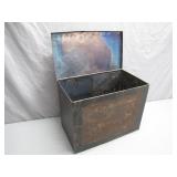 Metal Storage Box With Hinged Lid