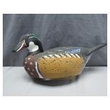 Handcrafted Wooden Duck Decoy with Painted Details
