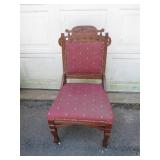 Carved Wood Upholstered Side Chair