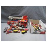 Die-Cast Vehicles w/ Plastic Fire Truck