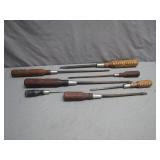Seven Wooden-Handled Screwdrivers