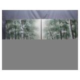 Diptych Landscape with Signed Canal Scene