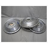 3 Retro Chevy Hubcaps for Collectors