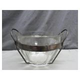 Glass Bowl with Metal Handle Frame