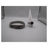 Sterling Silver Bracelet & Size 12 Ring