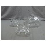 3 Clear Glass Footed Bowls