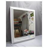 White Framed Mirror, 29 in. x 35 in.