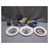 Eclectic Collection of Plates, Mugs, and Coke...