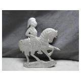 Metal Knight on Horseback Figurine