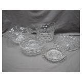 5 Pressed Glass Serving Bowls