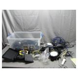 Tote of Video Game Cords and Accessories