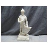 Marble Knight Sculpture with Shield