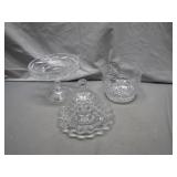 Crystal Glass Compote, Bowl, and Dish Set