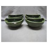 4 Green Ceramic Wall Planters
