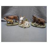 3 Homco Animal Figurines, Circa 1985