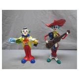 Hand-Painted Metal Clown Figurines