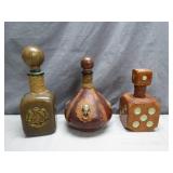 3 Decorative Decanters, Unique Designs