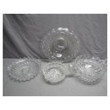 Pressed Glass Serving Dish Set