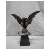 Bronze Eagle Sculpture on Black Base