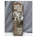 Metal Sign With Thermometer Design
