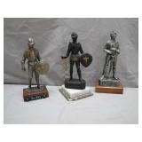 3 Medieval Knight Figurines