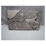 Framed Map Artwork of Urban Streetscape