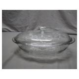 Embossed Glass Covered Casserole Dish
