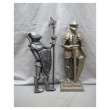 Medieval Knight Bookend Figures in Metal