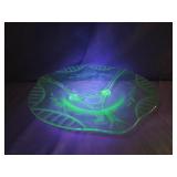 Uranium Glass Tri-Footed Bowl