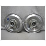 Two Aluminum Knock-Off Hubcaps