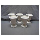 5 White Milk Glass Goblets