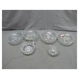 Pressed Glass Bowls with Scalloped Edges