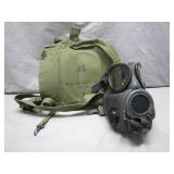 Vintage Military Gas Mask With Bag