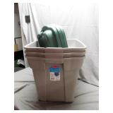 (3) 22 Gallon Storage Totes