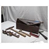 Rustic Tool Box with Assorted Hand Tools