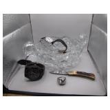 Heavy Crystal Bowl of Small Treasures