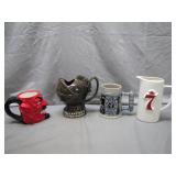 4 Decorative Mugs and Steins