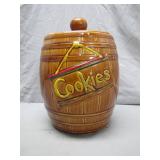 Barrel-Shaped Ceramic Cookie Jar