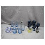 Large Lot of Blue Glassware