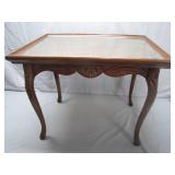 Elegant Wooden Table With Glass Top