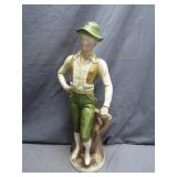 Mid-Century Male Figurine with Hat