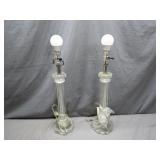 Glass Column Table Lamps