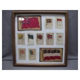 Framed Collection of Vintage Cigarette Flags