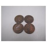 (4) 1895-98 Indian Head Pennies