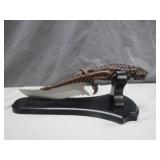 Dinosaur Skeleton Handle Dagger on Stand