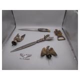 Bald Eagle Pewter & Brass Decor Set