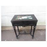 Intricate Carved Hideaway Card Table