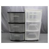 Two Plastic Storage Drawer Units